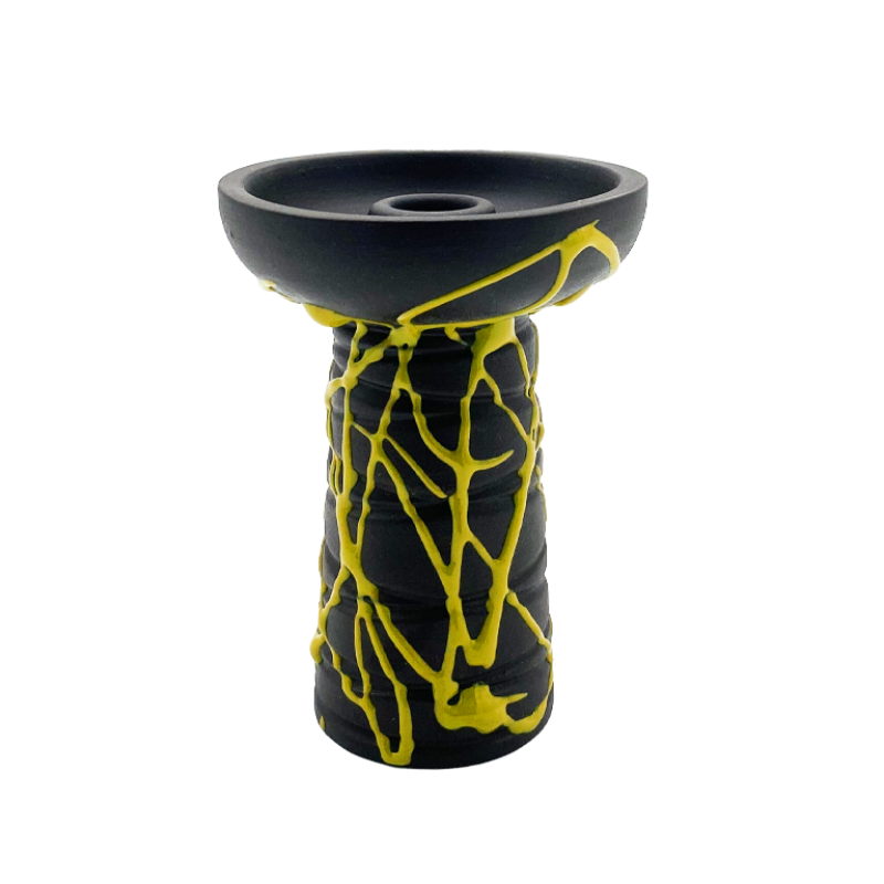 Глиняная чаша Gusto Bowls Classic Phunnel Black Glaze Yellow