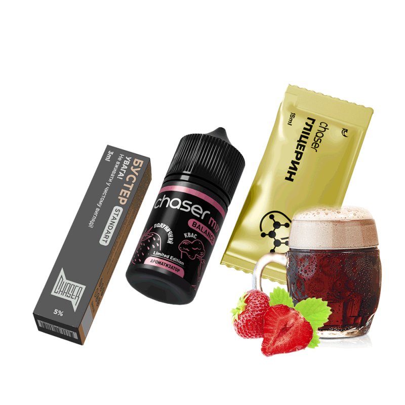 Набор для самозамеса Chaser Mix Strawberry Kvas Ultra (Клубника Квас, 50 мг, 30 мл)