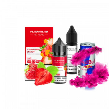 Набор для самозамеса Flavorlab PE 10000 Strawberry energy (Клубничный энергетик, 50 мг, 30 мл)
