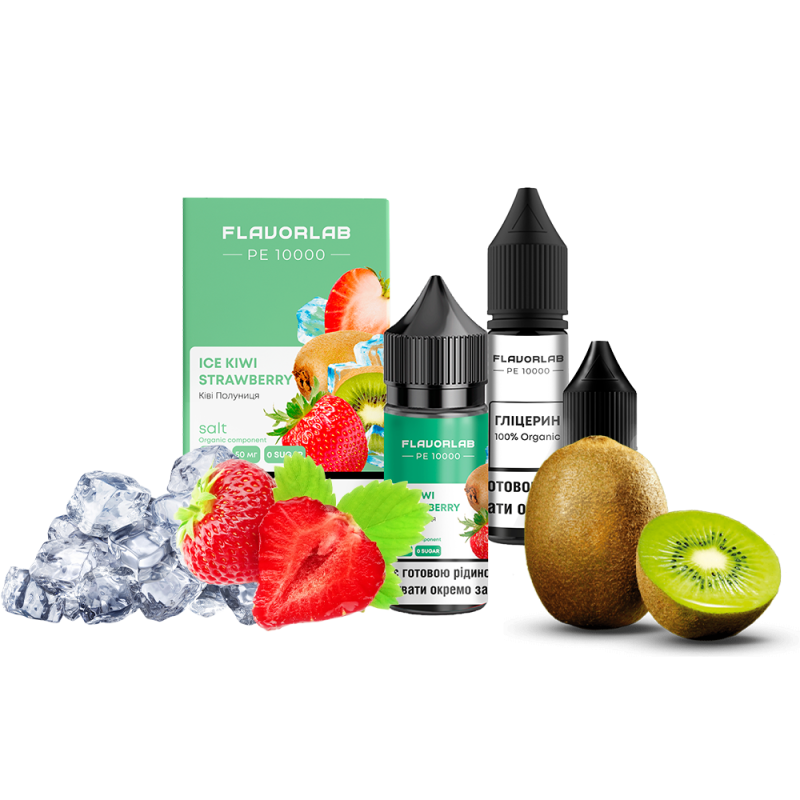 Набор для самозамеса Flavorlab PE 10000 Ice Kiwi Strawberry (Киви клубника, 50 мг, 30 мл)
