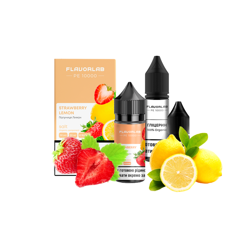 Набор для самозамеса Flavorlab PE 10000 Strawberry lemon (Клубника лимон, 50 мг, 30 мл)