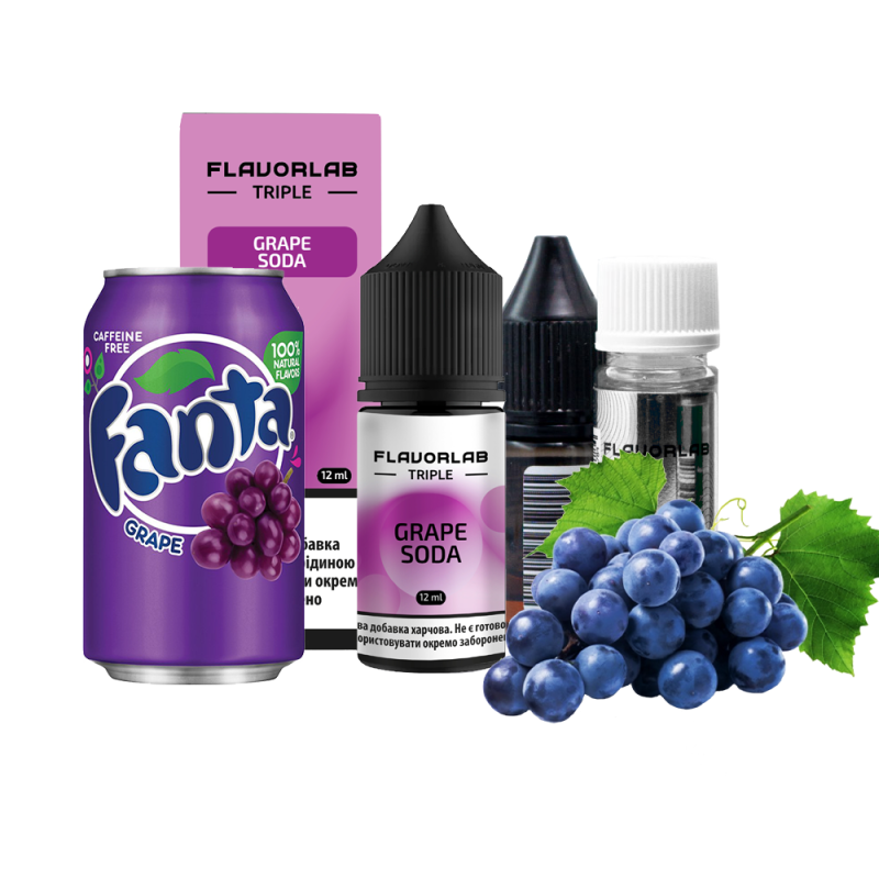 Набор для самозамеса Flavorlab Triple Strong Grape Soda (Виноградная газировка, 65 мг, 30 мл)