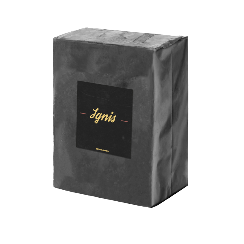 Кокосовый уголь для кальяна Ignis (1 кг, 72 шт, р25, без коробки)