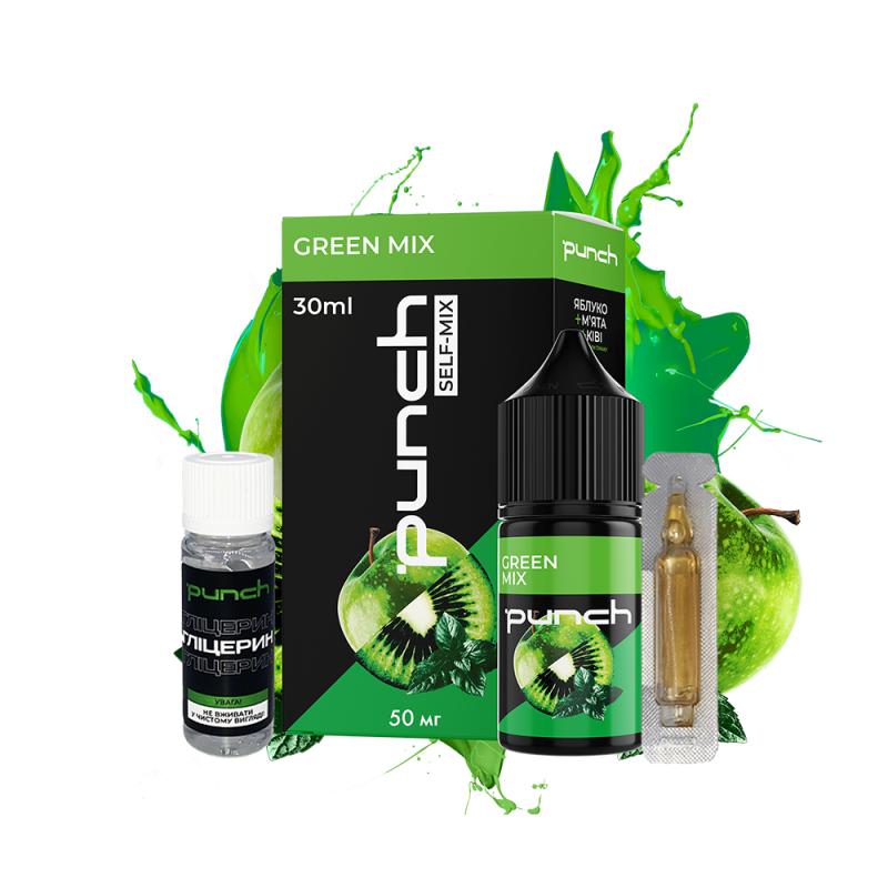 Набор для самозамеса Punch Green Mix (Киви Мята Яблоко, 50 мг, 30 мл)