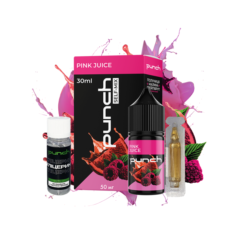 Набор для самозамеса Punch Pink Juice (Грейпфрут Клубника Малина, 50 мг, 30 мл)