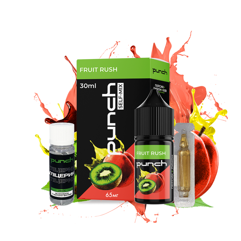 Набор для самозамеса Punch Fruit rush (Киви Лимон Персик, 65 мг, 30 мл)