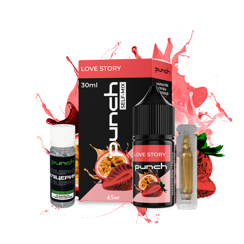Набор для самозамеса Punch Love story (Груша Клубника Маракуйя, 65 мг, 30 мл)