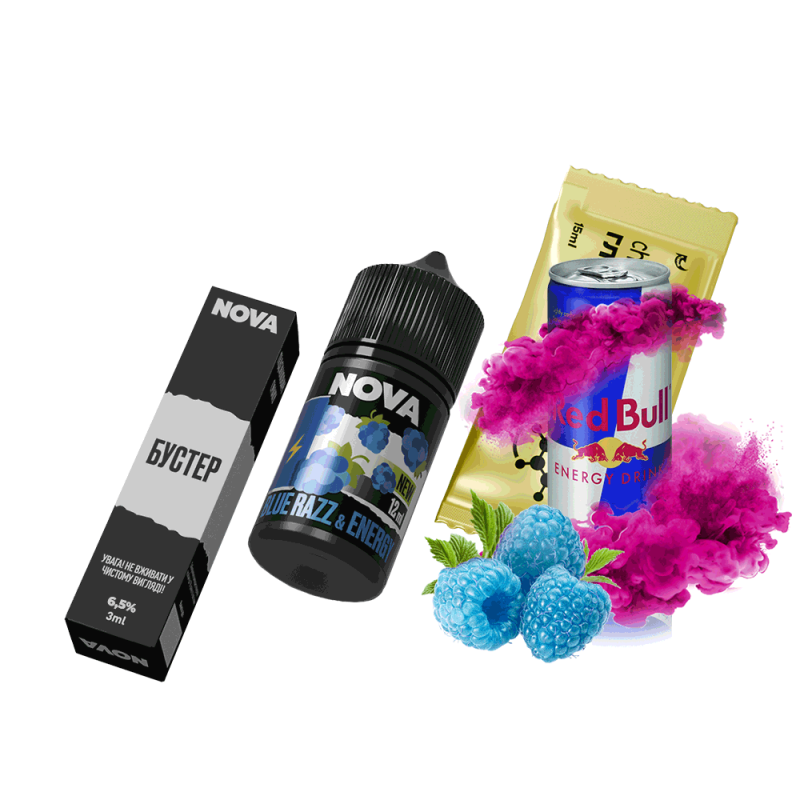 Набор для самозамеса Chaser Nova Blue Razz&Energy (Блю Разз Энергетик, 65 мг, 30 мл)