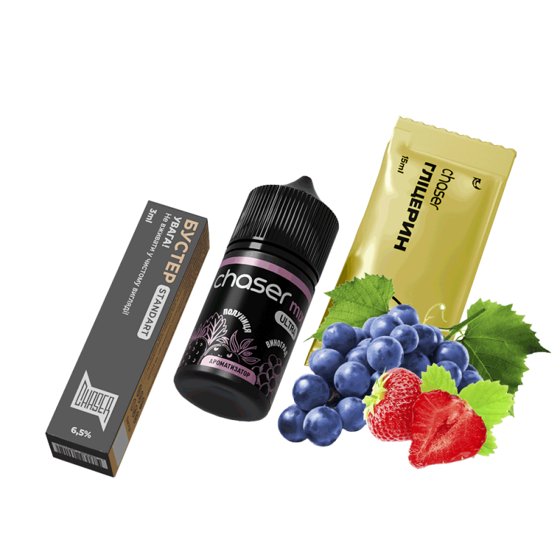 Набор для самозамеса Chaser Mix Strawberry Grape Ultra (Клубника Виноград, 65 мг, 30 мл)