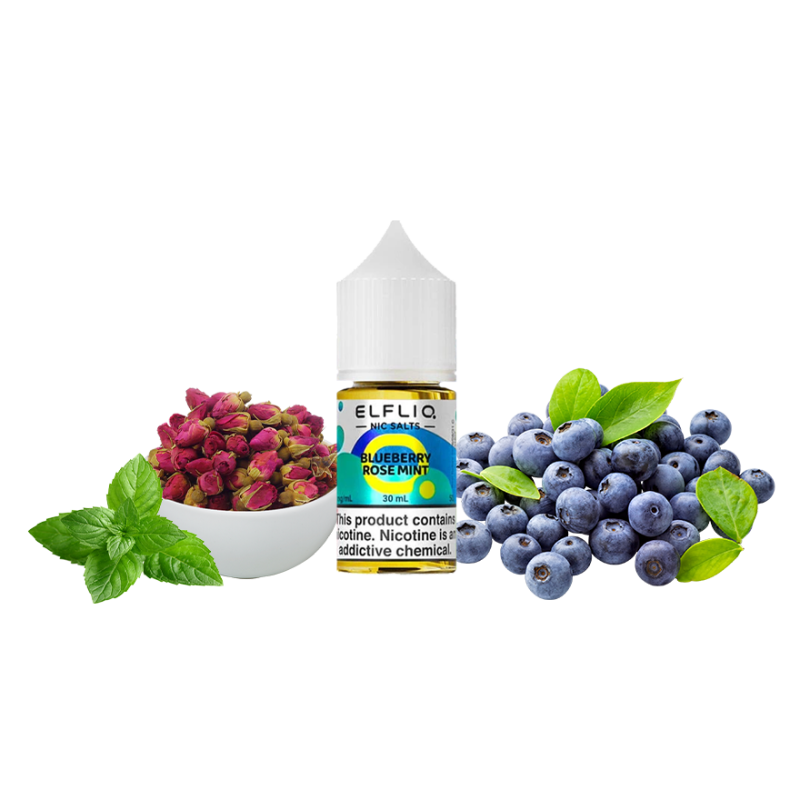 Жидкость Elfliq Blueberry Rose Mint (Черника Роза Мята, 50 мг, 30 мл)