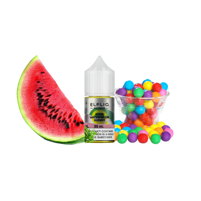 Жидкость Elfliq Sour Watermelon Gummy (Кислая Арбузная Жвачка, 50 мг, 30 мл)