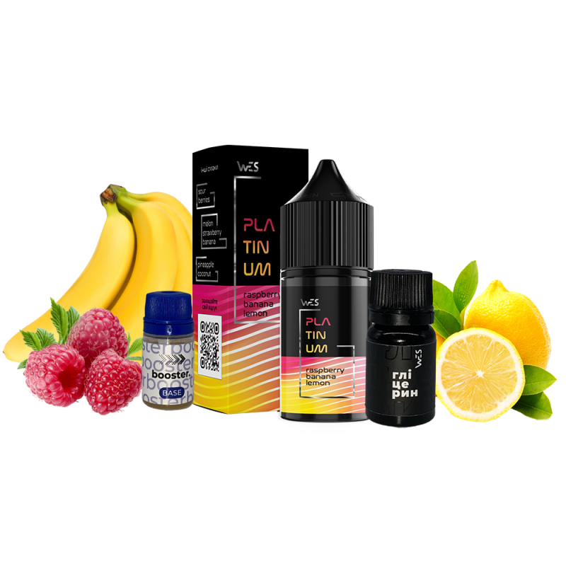 Набор для самозамеса WES Platinum Raspberry Banana Lemon (Малина Банан Лимон, 50 мг, 30 мл)