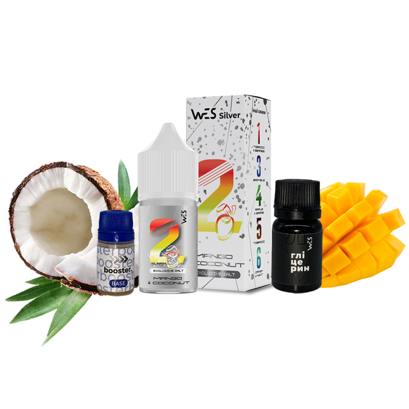 Набор для самозамеса WES Silver Mango&Coconut (Манго Кокос, 50 мг, 30 мл)