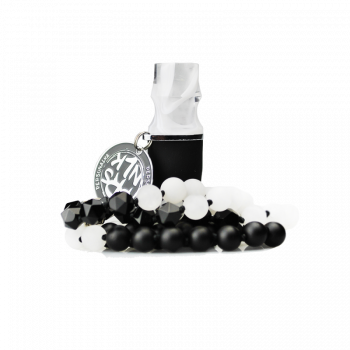 Персональный мундштук Personalka Stone с бусами из натурального камня (Белый, Чёрный)