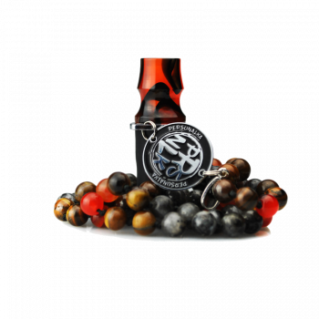 Персональный мундштук Personalka Stone с бусами из натурального камня (Серый, Оранжевый)