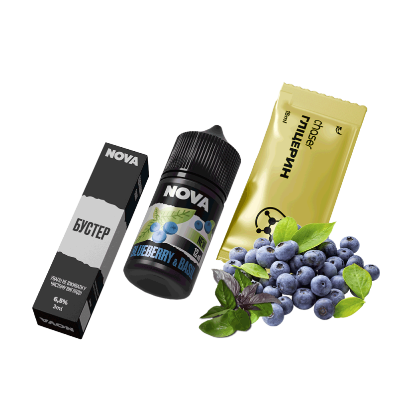 Набор для самозамеса Chaser Nova Blueberry&Basil Ultra (Черника Базилик, 65 мг, 30 мл)