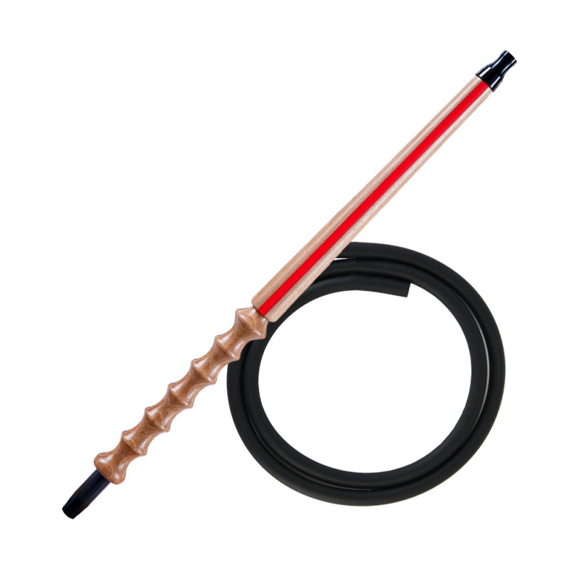 Мундштук для кальяна из дерева Karma Hookah Line Red + шланг Soft Touch (Красный)
