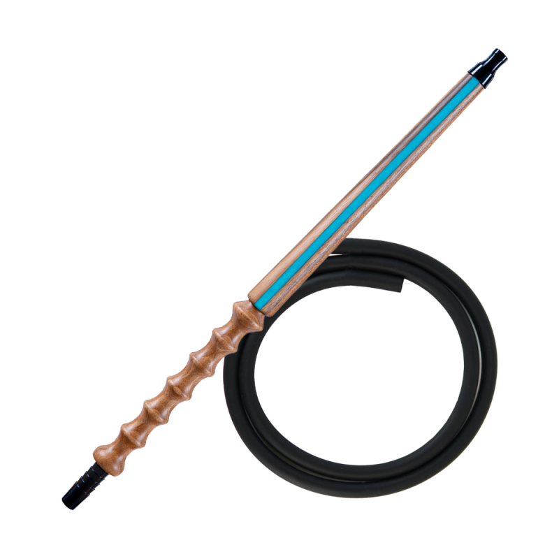 Мундштук для кальяна из дерева Karma Hookah Line Blue Sky + шланг Soft Touch (Голубой)