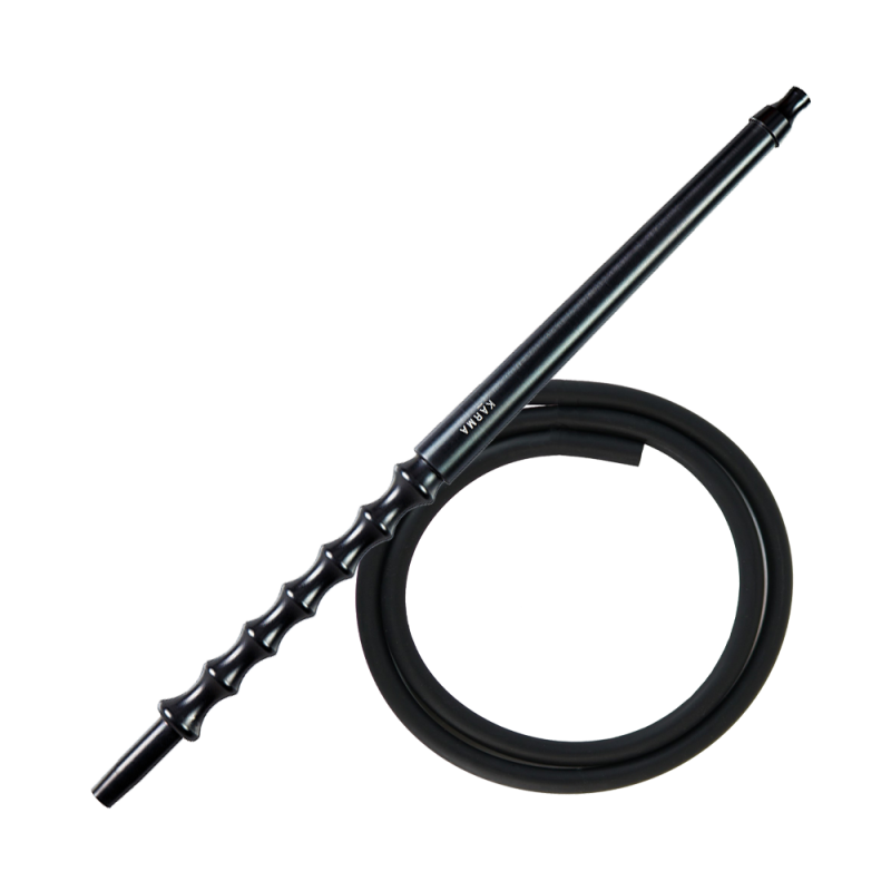 Мундштук для кальяна из дерева Karma Hookah Black Gloss + шланг Soft Touch (Чёрный глянцевый)