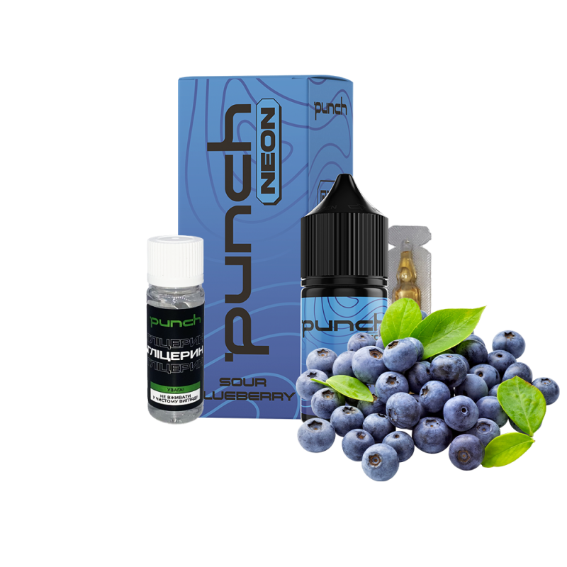 Набор для самозамеса Punch Neon Sour Blueberry (Кислая Черника, 65 мг, 30 мл)