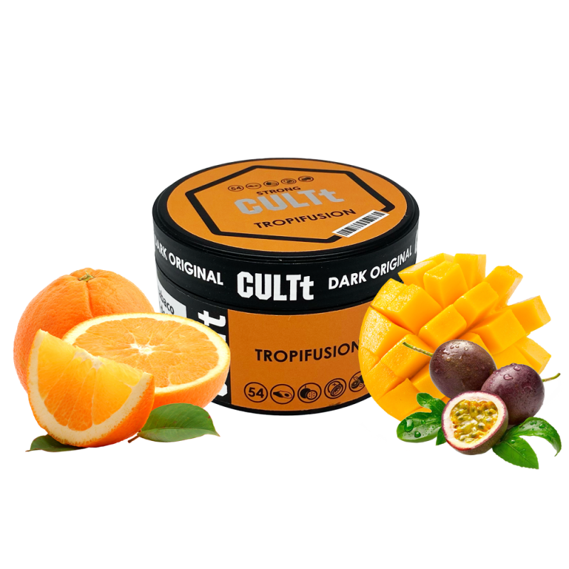 Табак CULTt Strong DS54 Tropifusion (Манго Маракуйя Апельсин Грейпфрут, 100 г)