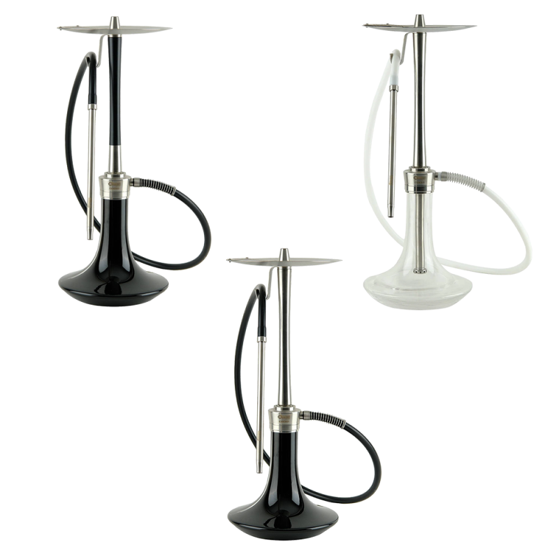 Кальян Oduman Cosmo Black Glass Silver/Black Body (Чёрный, полный комплект)