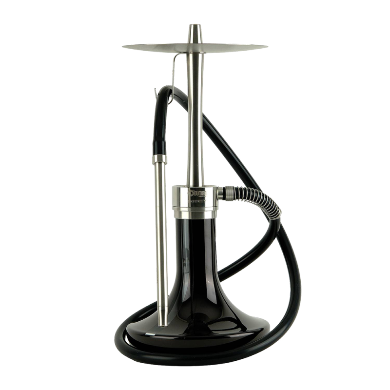 Кальян Oduman Infinity Black Glass Silver Body (Металлик, полный комплект)