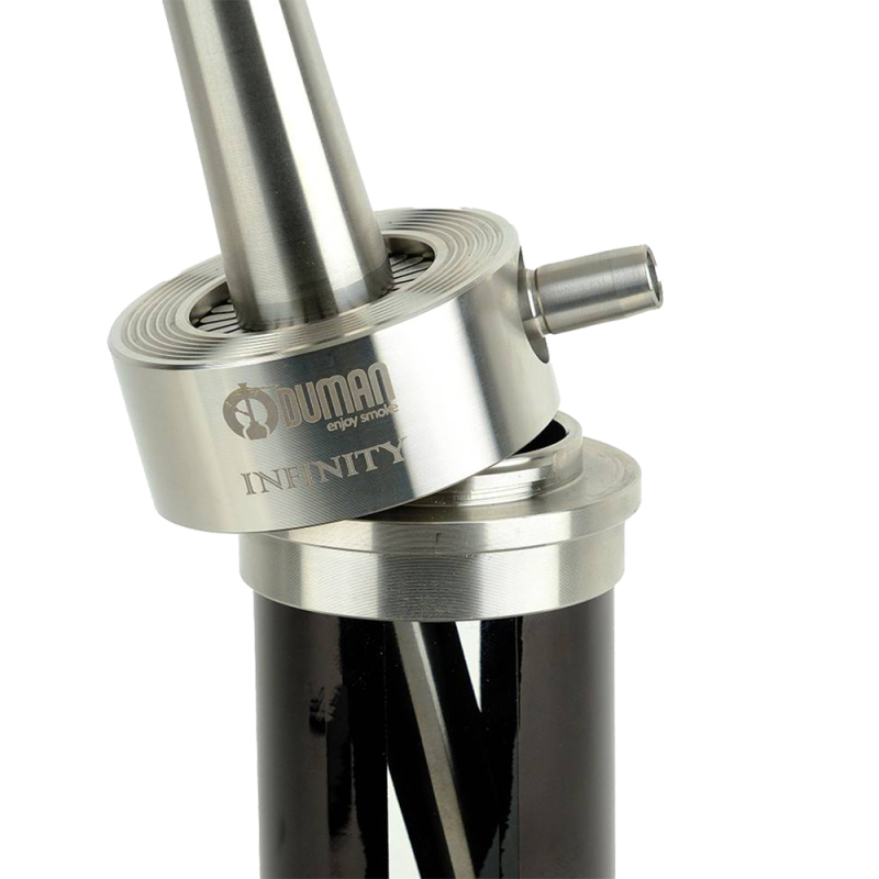 Кальян Oduman Infinity Black Glass Silver Body (Металлик, полный комплект)