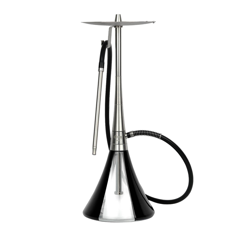 Кальян Oduman Orion Black Glass Silver Body (Металлик, полный комплект)