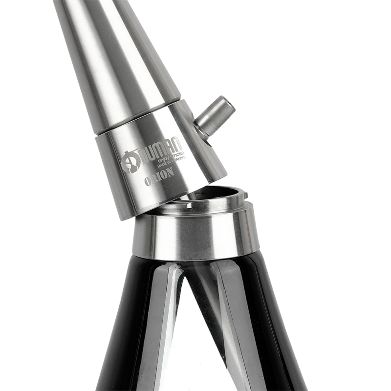 Кальян Oduman Orion Black Glass Silver Body (Металлик, полный комплект)