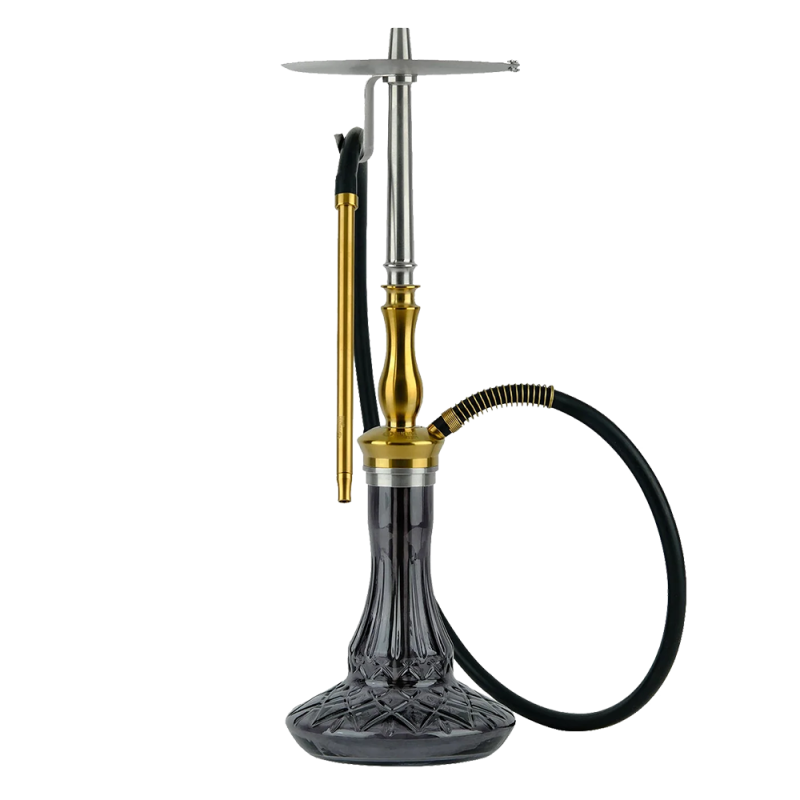 Кальян Oduman Sahra Black Glass Gold Body (Золотистый, полный комплект)