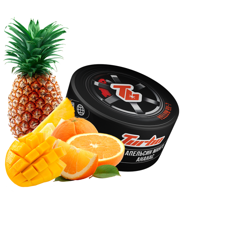 Табак Turbo Yellow RX7 (Апельсин Манго Ананас, 100 г)