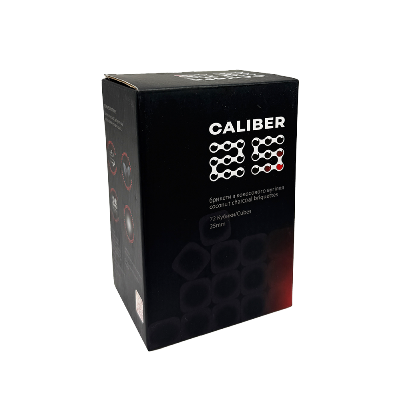Кокосовый уголь для кальяна Caliber (1 кг, 72 шт, р25)