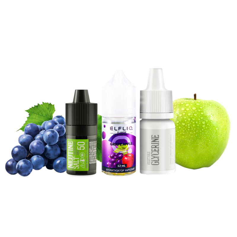 Набор для самозамеса Elfliq Grape Apple (Виноград Яблоко, 50 мг, 30 мл)