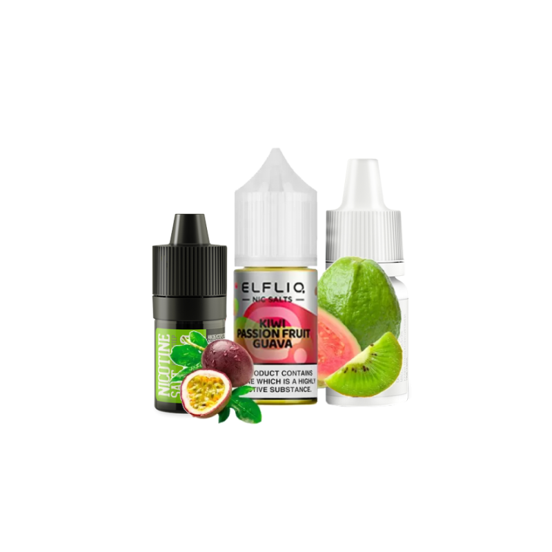 Набор для самозамеса Elfliq Kiwi Passion Fruit Guava (Киви Маракуйя Гуава, 50 мг, 30 мл)