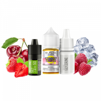 Набор для самозамеса Elfliq Strawberry Raspberry Cherry Ice (Клубника Малина Вишня Лёд, 50 мг, 30 мл)
