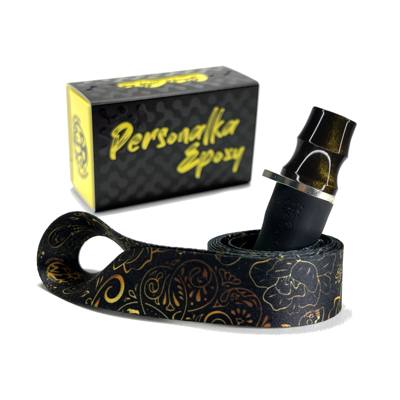 Персональный мундштук Personalka Epoxy Onyx (Чёрный с золотом)