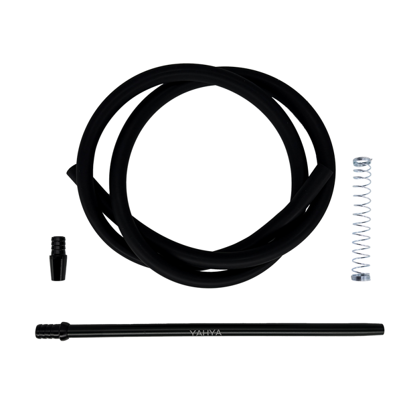 Мундштук для кальяна Yahya Soft Touch Black с силиконовым шлангом (Чёрный, v2)