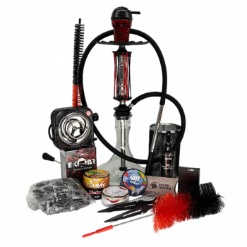 Набор Trumpet Hookah Rider Black Red - кальян, аксессуары, табак