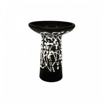 Глиняная чаша Gusto Bowls Alien Black Glaze Black White (белая поливка)