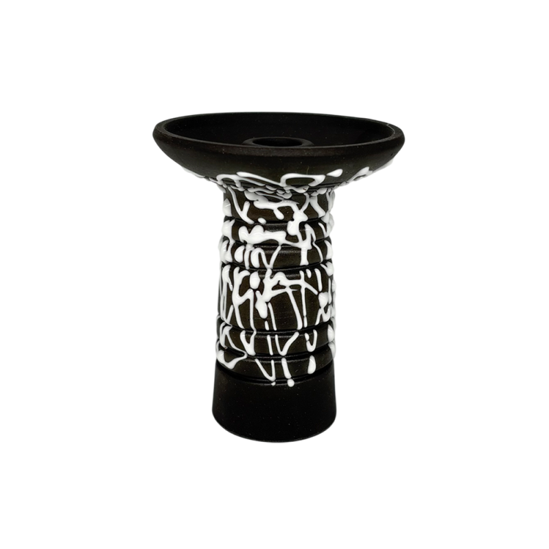 Глиняная чаша Gusto Bowls Alien Black Glaze Black White (белая поливка)