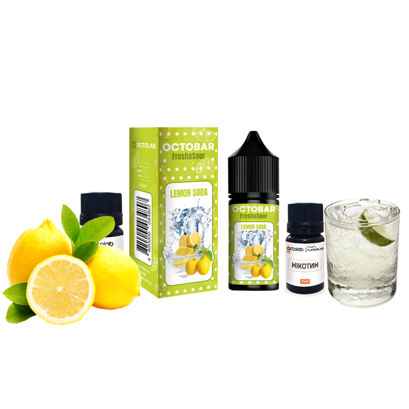 Набор для самозамеса Octobar Fresh & Sour Lemon Soda (Лимонная Сода, 50 мг, 30 мл)