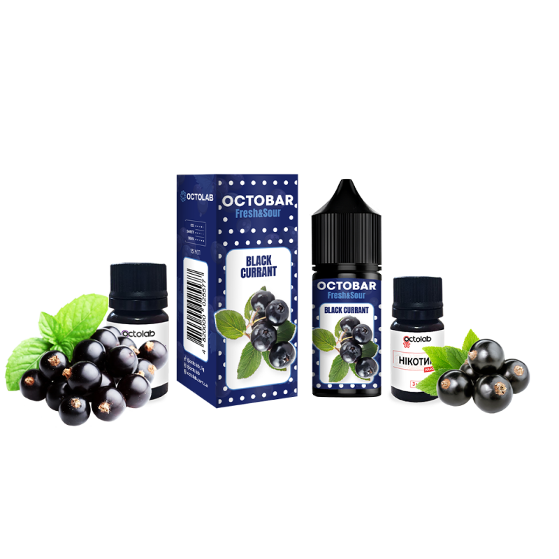 Набор для самозамеса Octobar Fresh & Sour HARD Black Currant (Чёрная Смородина, 65 мг, 30 мл)