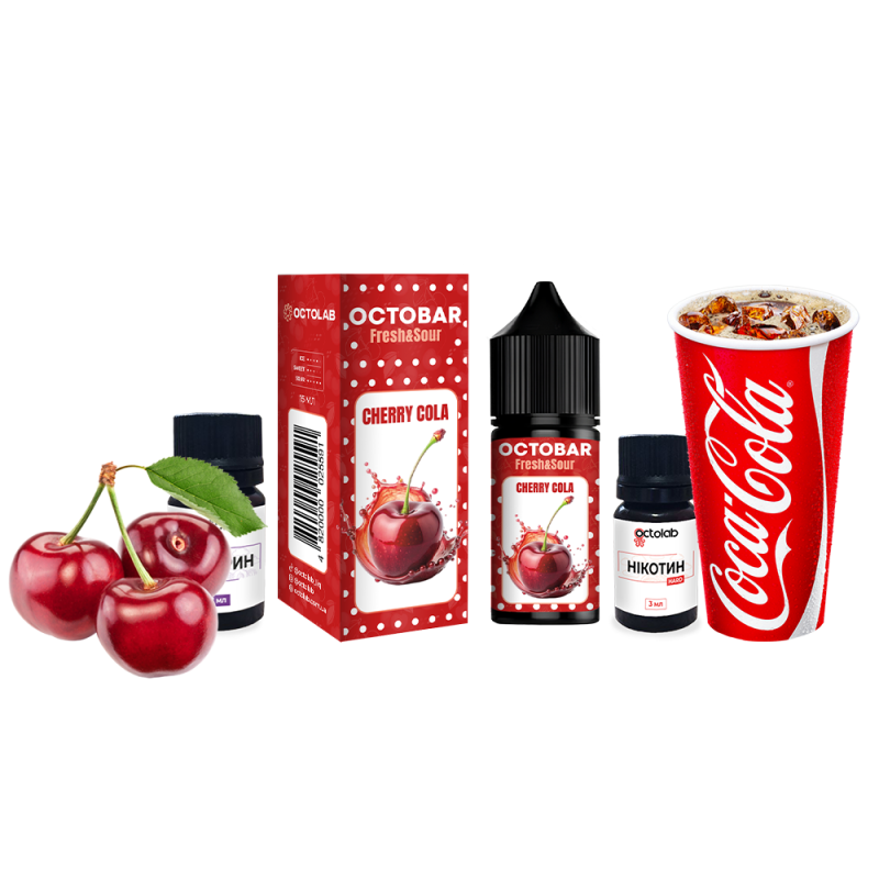 Набор для самозамеса Octobar Fresh & Sour HARD Cherry Cola (Вишнёвая Кола, 65 мг, 30 мл)