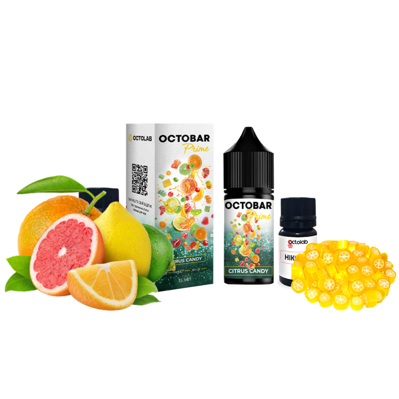 Набор для самозамеса Octobar Prime HARD Citrus Candy (Цитрусовая Конфета, 65 мг, 30 мл)