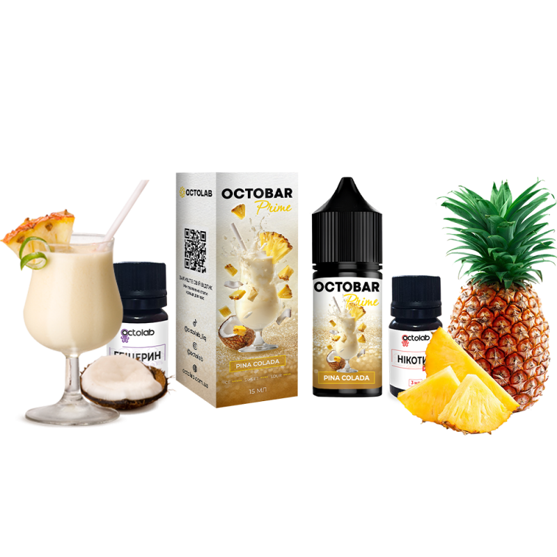 Набор для самозамеса Octobar Prime HARD Pina Colada (Пина Колада, 65 мг, 30 мл)
