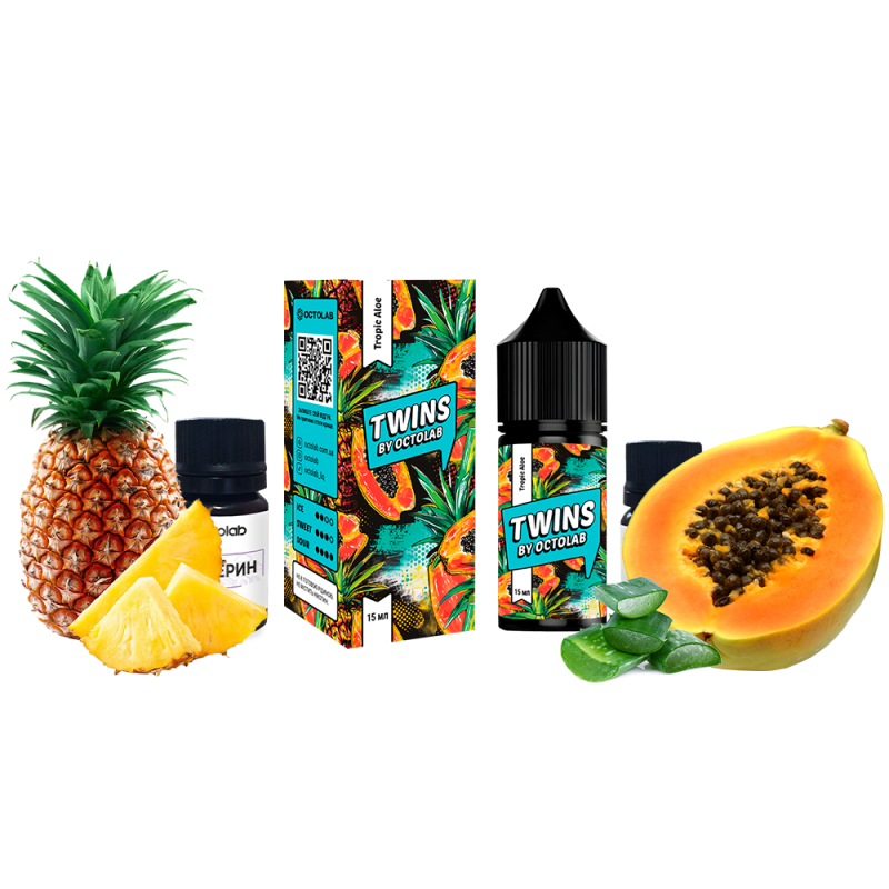 Набор для самозамеса Twins Tropic Aloe (Ананас Папайя Алоэ, 50 мг, 30 мл)