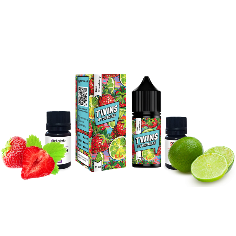 Набор для самозамеса Twins HARD Lime Strawberry (Лайм Клубника, 65 мг, 30 мл)