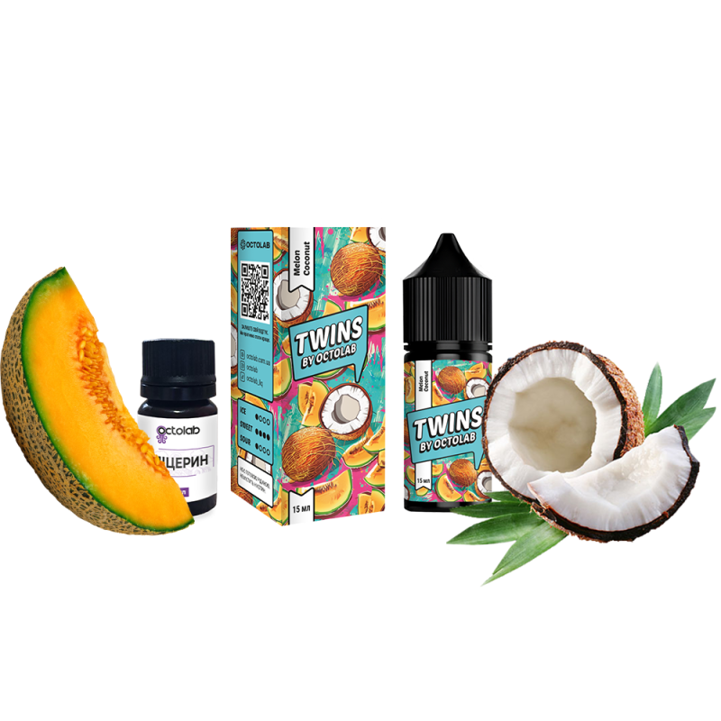 Набор для самозамеса Twins HARD Melon Coconut (Дыня Кокос, 65 мг, 30 мл)