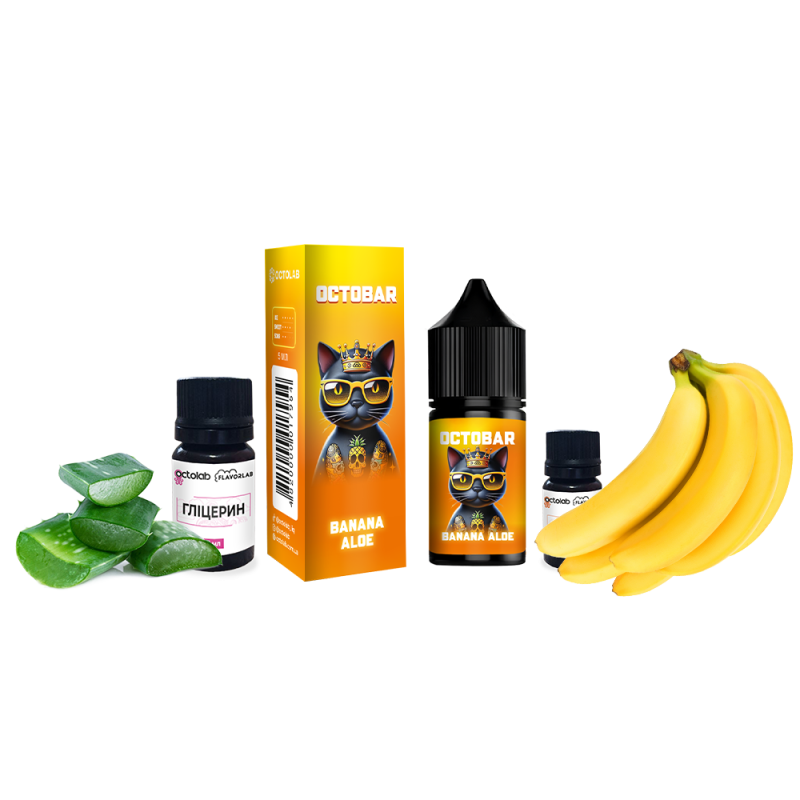 Набор для самозамеса Octobar NFT Banana Aloe (Банан Алоэ, 50 мг, 10 мл)